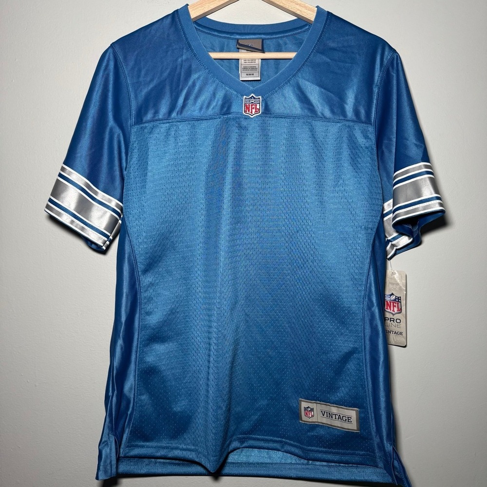 NFL Proline Womens Detroit Lions‎ Blue Blank Customizable Team Jersey M